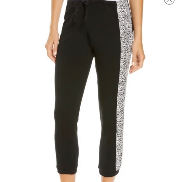 NWT Chaser Black with Leopard Stripe Joggers